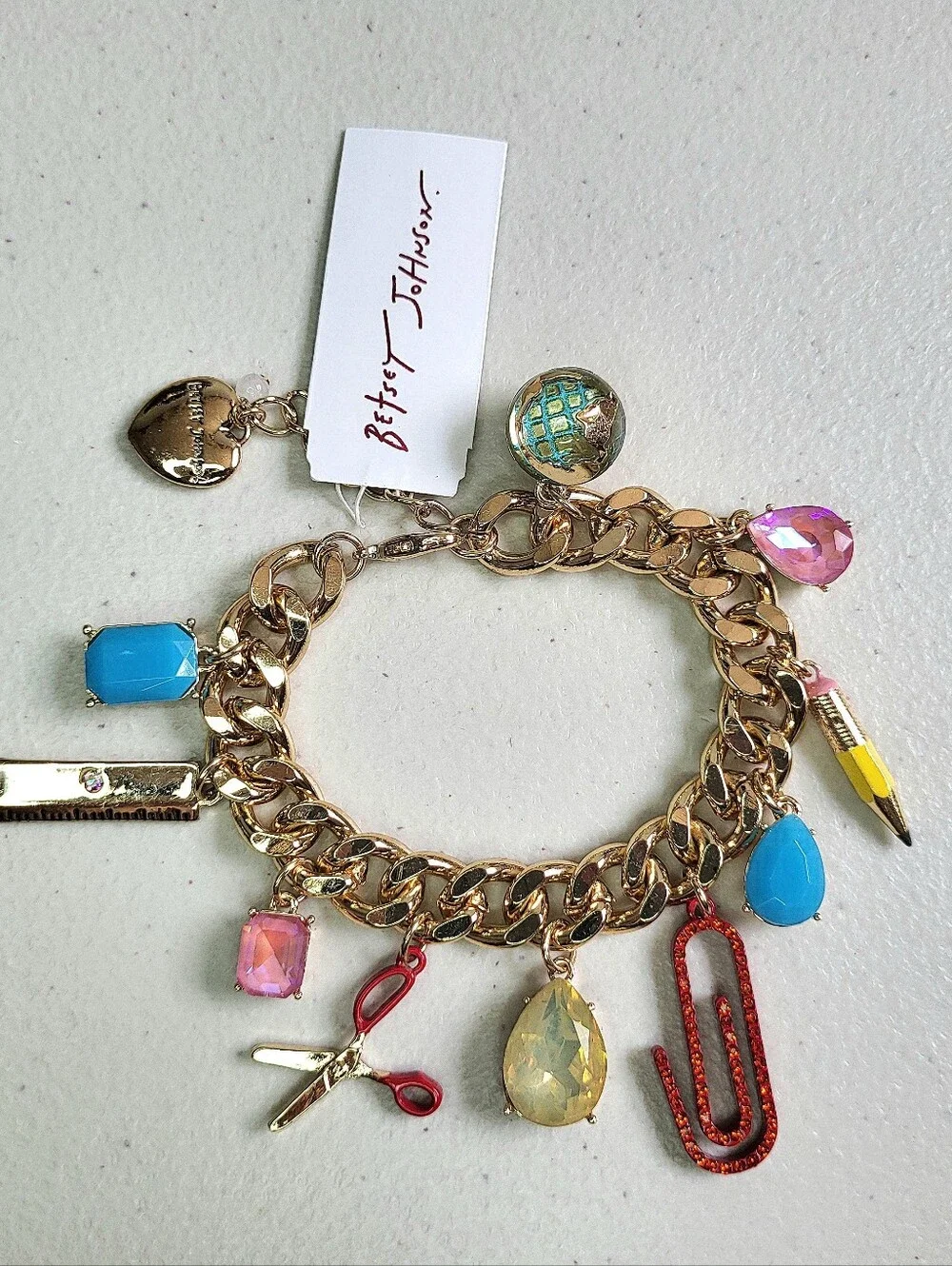 Betsey Johnson Back To School Teacher Necklace Bracelet And Earrings Set. NWT